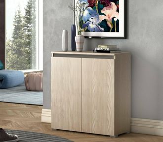 Dmora Zapatero Calla, Mueble Multiusos, Zapatero Con 2 Puertas Que Ahorra Espacio, Armario Con Estantes, 100% Made In Italy, 80x37h102 Cm, Olmo - Dmora