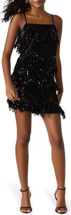 Steve Madden Blakelyn Sequin Fringe Top in Black at Nordstrom Rack, Size X-Large