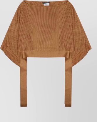 Alberta Ferretti mesh knitted poncho sweater