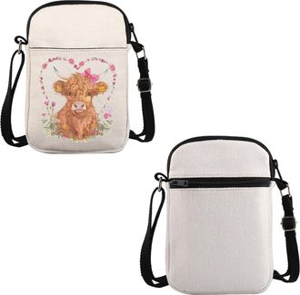 Generic PYOUL Highland Cow Lover Gift Highland Cow Design Crossbody Bag Highland Cow G-irl Travel Bag Farm Life Gift (Highland Cow CB)
