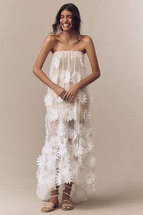 Helsi Athena Strapless 3D Floral High-Low Dress