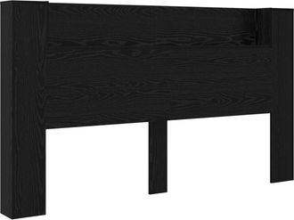 vidaXL Headboard Cabinet Black oak 180 x 17 x 104.5 cm Engineered wood Vidaxl