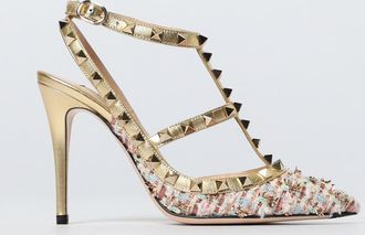 Valentino Garavani D&eacute;collet&eacute; Valentino Garavani in pelle laminata e tweed