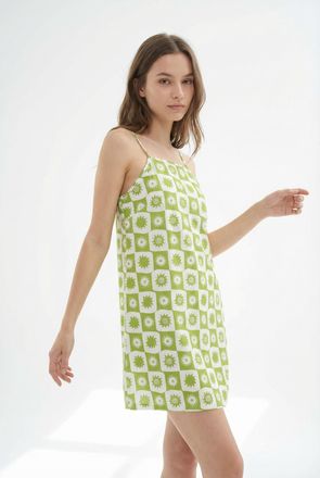 Santa Cruz Sommerkleid SANTA CRUZ SUN DAZE MINI DRESS, Damen, Gr. XL (14), N-Gr, gr&uuml;n sun daze, Obermaterial: 100% Baumwolle, Kleider Sommerkleid, aus Baumwolle,