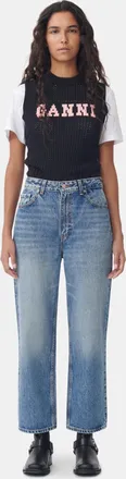 Ganni Blue Mid Vintage Misy Jeans - Size 24W/32L Organic Cotton