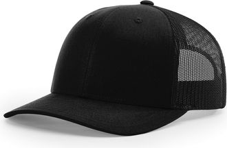 Richardson Mens Mesh Back Trucker Cap Snapback Hat One Size Black