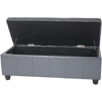 Hhg Nunca usado] Baúl banco asiento Kriens, cuero + polipiel, 112x45x45cm certificado mvg, gris