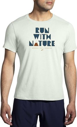 Brooks Mens Distance Graphic Short Sleeve 2.0 T-Shirt In Run With Nature