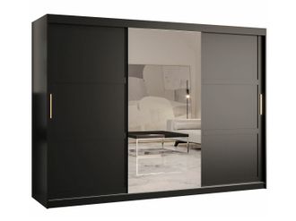 Mirjan24 Armario Ferfere 105, Negro, 200x250x62cm, Puertas De Armario: Correderas, N&uacute;mero De Estantes: 9