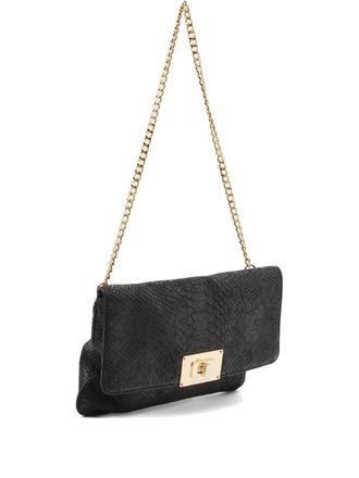 Michael Michael Kors python-embossed leather chain bag - Black