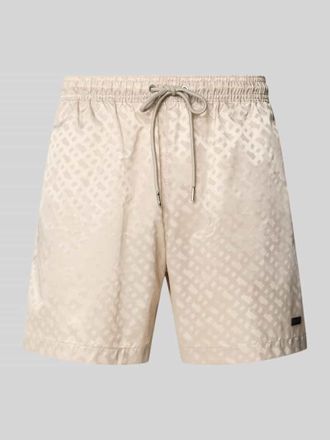 HUGO BOSS Badeshorts mit Label Stitching Modell ICONIC in Sand, Gr&ouml;&szlig;e XXL