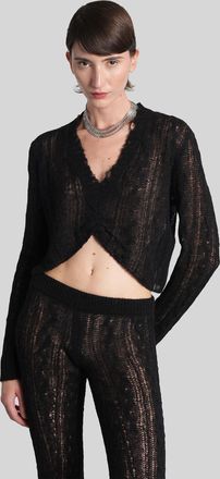 Alanui Cardigan In Black Wool