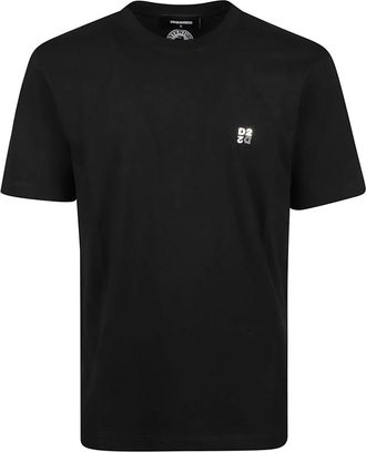 Dsquared2 Metal Upside Down Regular Fit T-Shirt - Heren - T-shirts - Zwart - 2XL - Katoen - Tops