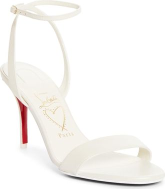 Christian Louboutin Miss Z Ankle Strap Sandal in Bianco/snow at Nordstrom, Size 39.5