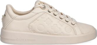 Guess Co embossed logo sneakers - women - Calf Leather/Calf Leather/Rubber - 37 - Neutrals