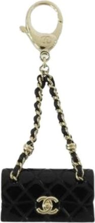 Chanel Pre-owned Accessories, female, Black, Size: ONE SIZE Pre-owned Vintage Keyring