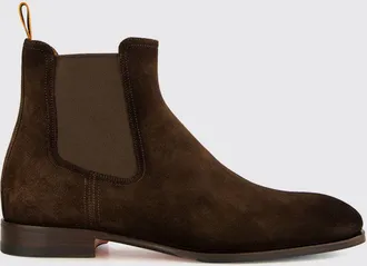 Santoni Suede Calfskin Chelsea Boots with Pull Tab