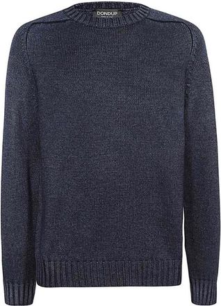 Dondup Multicolor Truien - Heren - Ronde hals truien - Blauw - L - Wol - Truien & Vesten