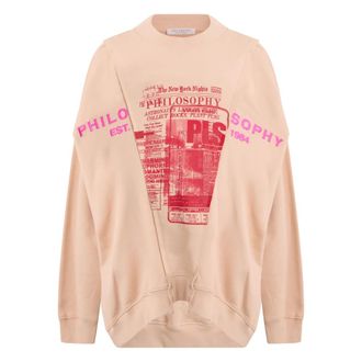 Philosophy di Lorenzo Serafini Dames, Sweatshirts & Hoodies, Beige, Maat: M Katoen