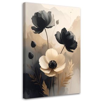 Feeby Cuadro En Lienzo Flores En Tonos Beige Pastel 70x100