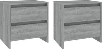 vidaXL Vidaxl - Mesita noche 2 uds madera ingeniería gris Sonoma 45x34,5x44,5cm