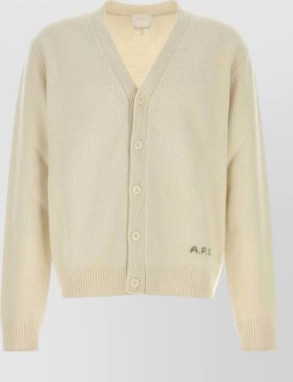 A.P.C. wool v-neck ribbed cardigan