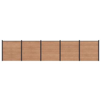 vidaXL Panel De Valla 5 Pcs Wpc Y Aluminio Marr&oacute;n Vidaxl