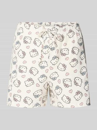 Jake*s Casual Regular Fit Pyjama-Shorts mit Allover-Motiv-Print in Offwhite, Gr&ouml;&szlig;e XXL
