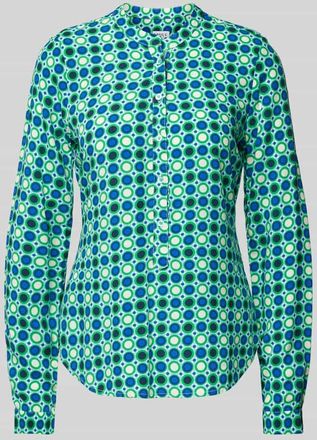 Emily van den Bergh Slim Fit Bluse mit Stehkragen in Gruen, Gr&ouml;&szlig;e 38