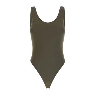 Brunello Cucinelli Precious Details One-Piece Swimsuit - female - Brunello Cucinelli - Swimsuits - Green - 2XL - Swimwear