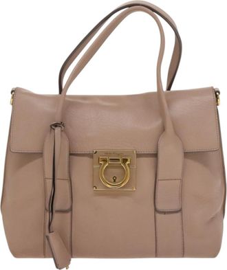 Ferragamo Gancini Pink Leather Handbag (Pre-Owned)