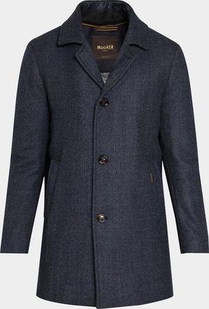 Moorer Men & apos;s Monferrato Wool Layered Topcoat