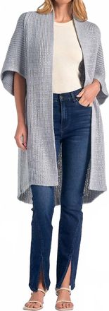 Elan Long Knit Cardigan In Grey