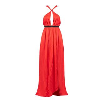 Pinko Abito Maxi Anguria in Raso - - Dresses - Donna - Rosso - S
