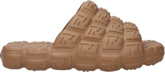 Fendi Eva Uomos Zoccoli E Sabot In Gomma Marrone/Fango