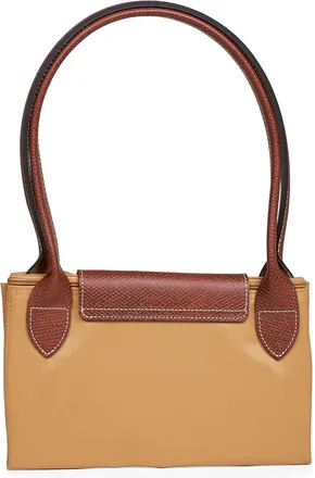 Longchamp Womens Shoulder Bag Le Pliage L Beige Polyamide