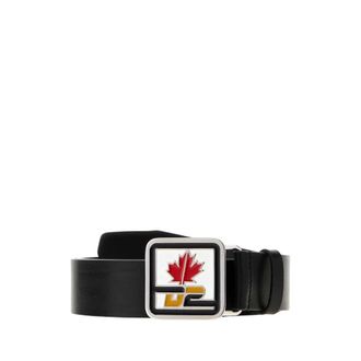 Dsquared2 Cintura Patch D2 - - Accessories - Uomo - Nero - 95 CM