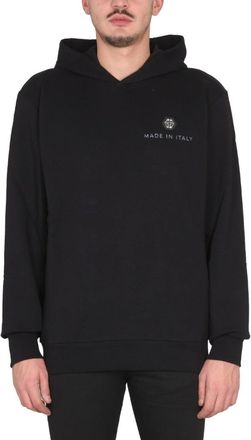 Philipp Plein Black Graphic Hoodie With Hooded Neckline