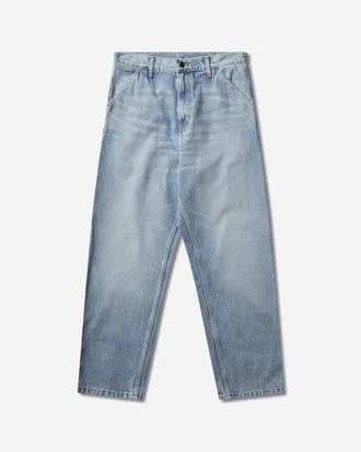 Carhartt Work in Progress Men s Single Knee Pants Blue (Heavy Worn Bleached)