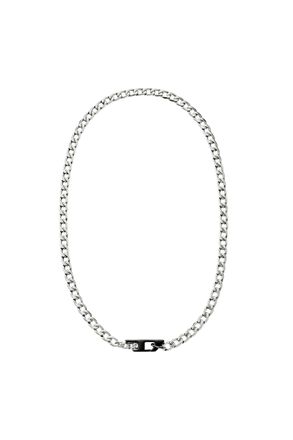 Diesel Two-tone stainless steel chain necklace - Necklaces - Unisex - Silver