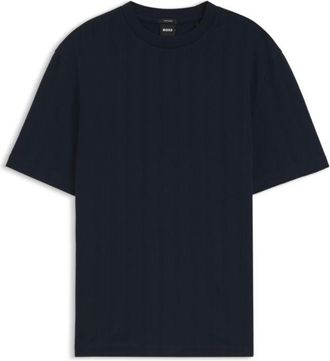 BOSS Regular-fit T-shirt in cotton with raised jacquard structure