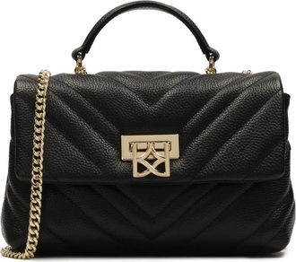 Kazar Kleine gewatteerde handtas met decoratieve sluiting - Dames - Handtassen - Zwart - ONE Size - Leer - Tassen