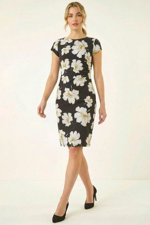 Roman Floral Gathered Shift Dress