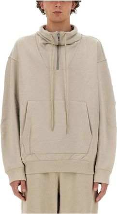Helmut Lang Funnel Neck Po.lt So - Heren - Hoodies - Grijs - M - Hoodies & sweatvesten