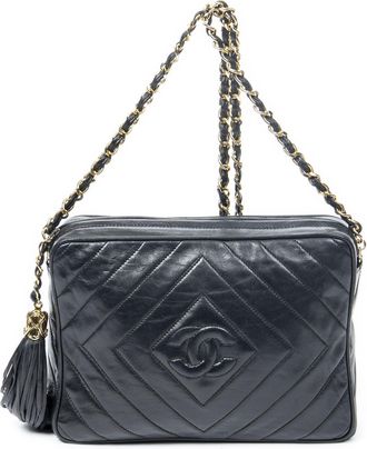 Chanel Pre-owned Womens CC Tassel Camera Crossbody Shoulder Bag - Black - One Size