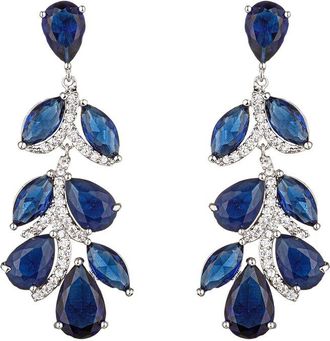 Eyecandy LA Eye Candy La Cz Julie Blue Drop Statement Earrings