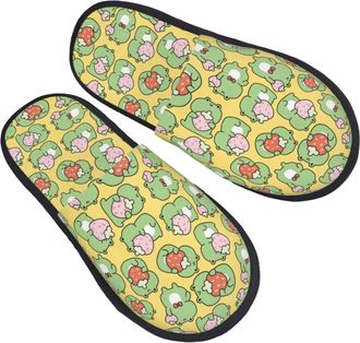 Generic Slippers For Women Cute Frog Hold Strawberry Slippers Soft Lining Shoes For Indoor Outdoor, For Indoor Outdoor, Home, Travel, M