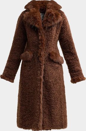 Ganni Long Teddy Faux-Shearling Coat