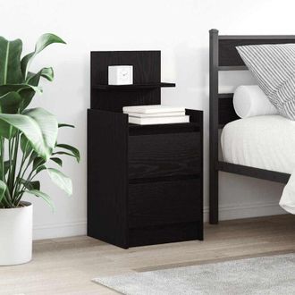 vidaXL Comodino con 2 Cassetti Nero 38x34x80 cm - Vidaxl