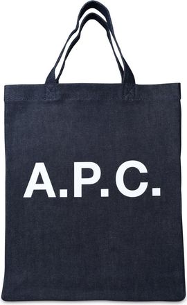 A.P.C. A. P.C. Logo Print Denim Tote Bag